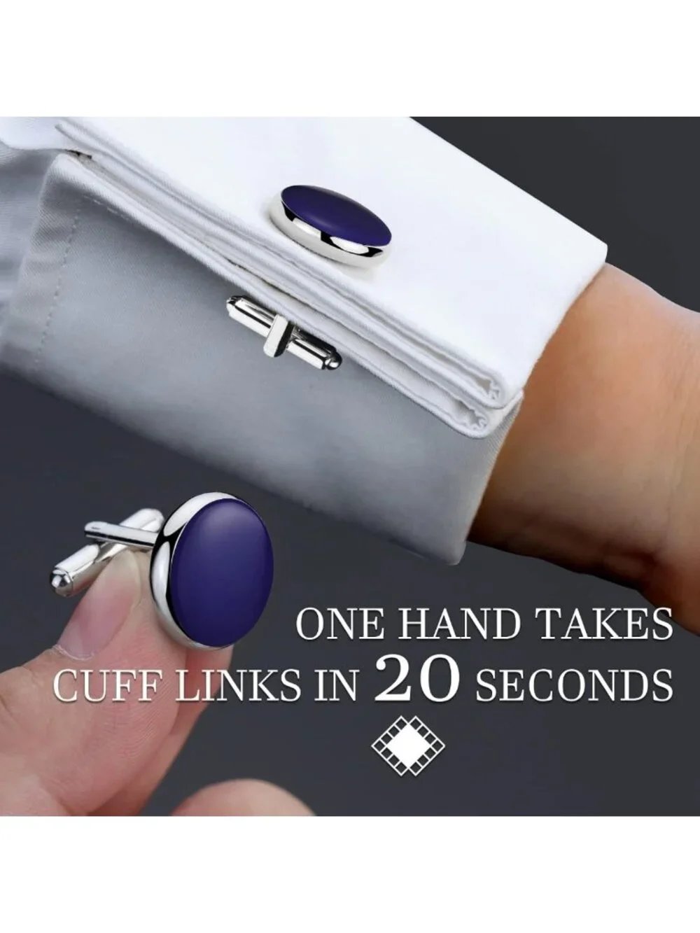 Elegant Men's Cufflinks & Tuxedo Studs Set with Gift Box - Perfect for Weddings